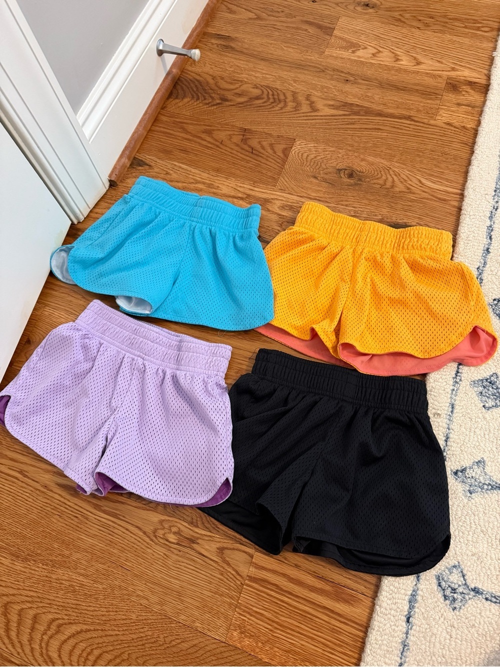 BCG Girls Athletic Mesh Shorts Bundle of 4 Pairs Size XS 6-6X